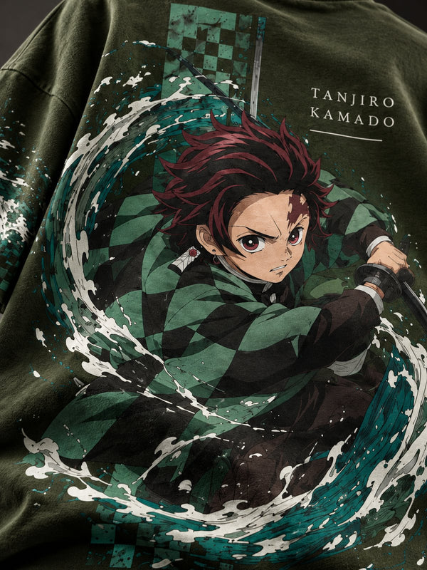 Tanjiro — Demon Slayer · Boxy Oversized T-Shirt — French Terry