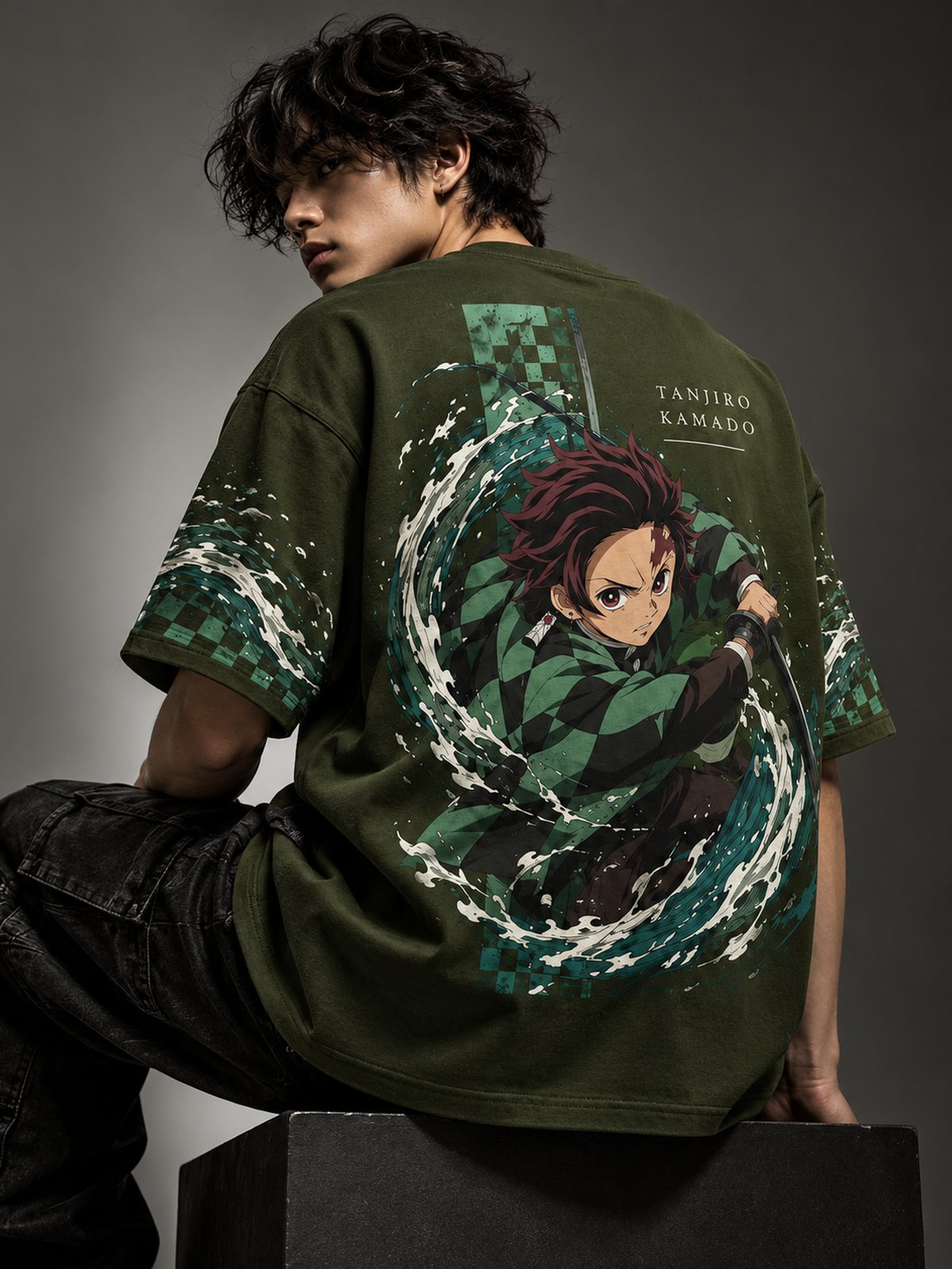 Tanjiro — Demon Slayer · Boxy Oversized T-Shirt — French Terry