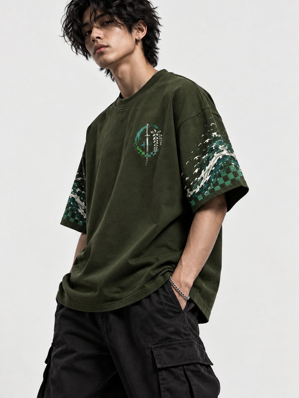 Tanjiro — Demon Slayer · Boxy Oversized T-Shirt — French Terry