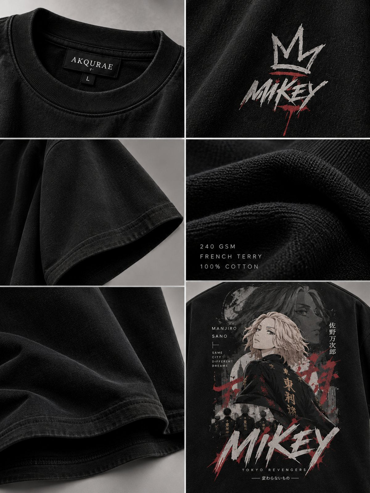 Mikey — Tokyo Revengers · Boxy Oversized T-Shirt — French Terry