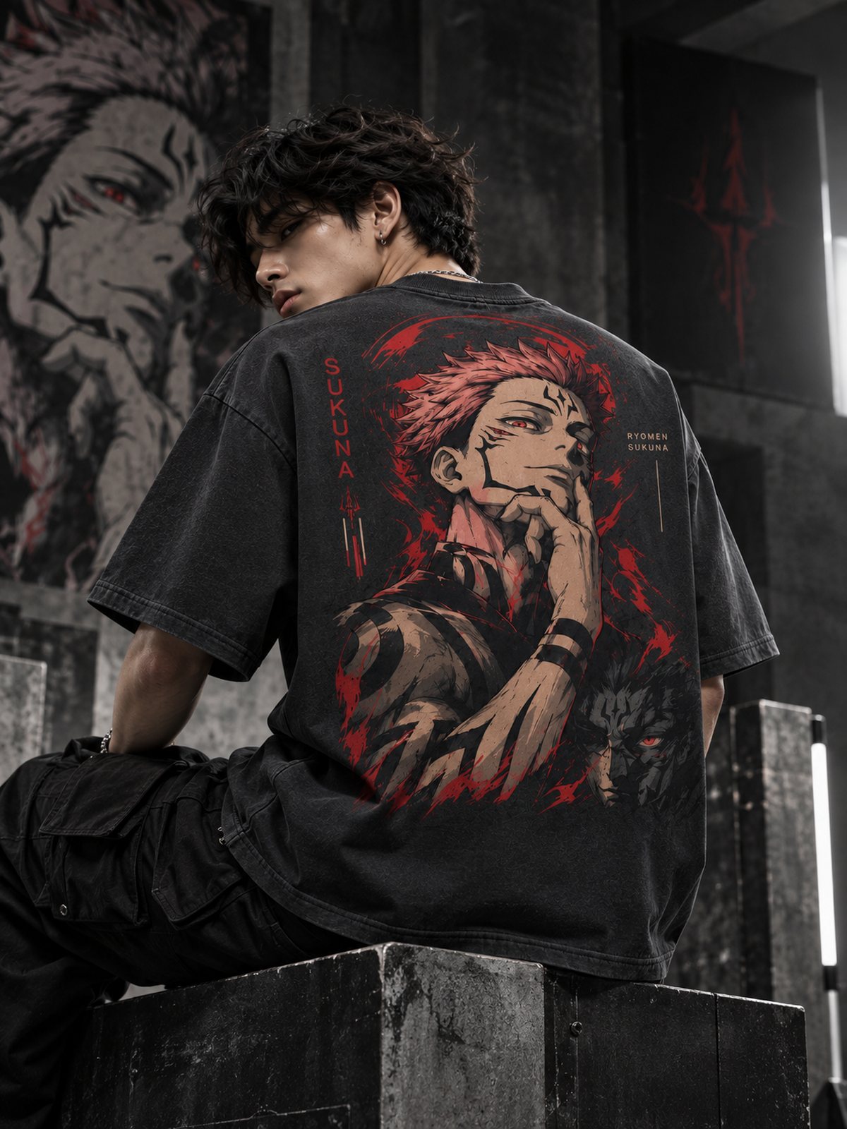 Sukuna — Jujutsu Kaisen · Boxy Oversized T-Shirt — French Terry