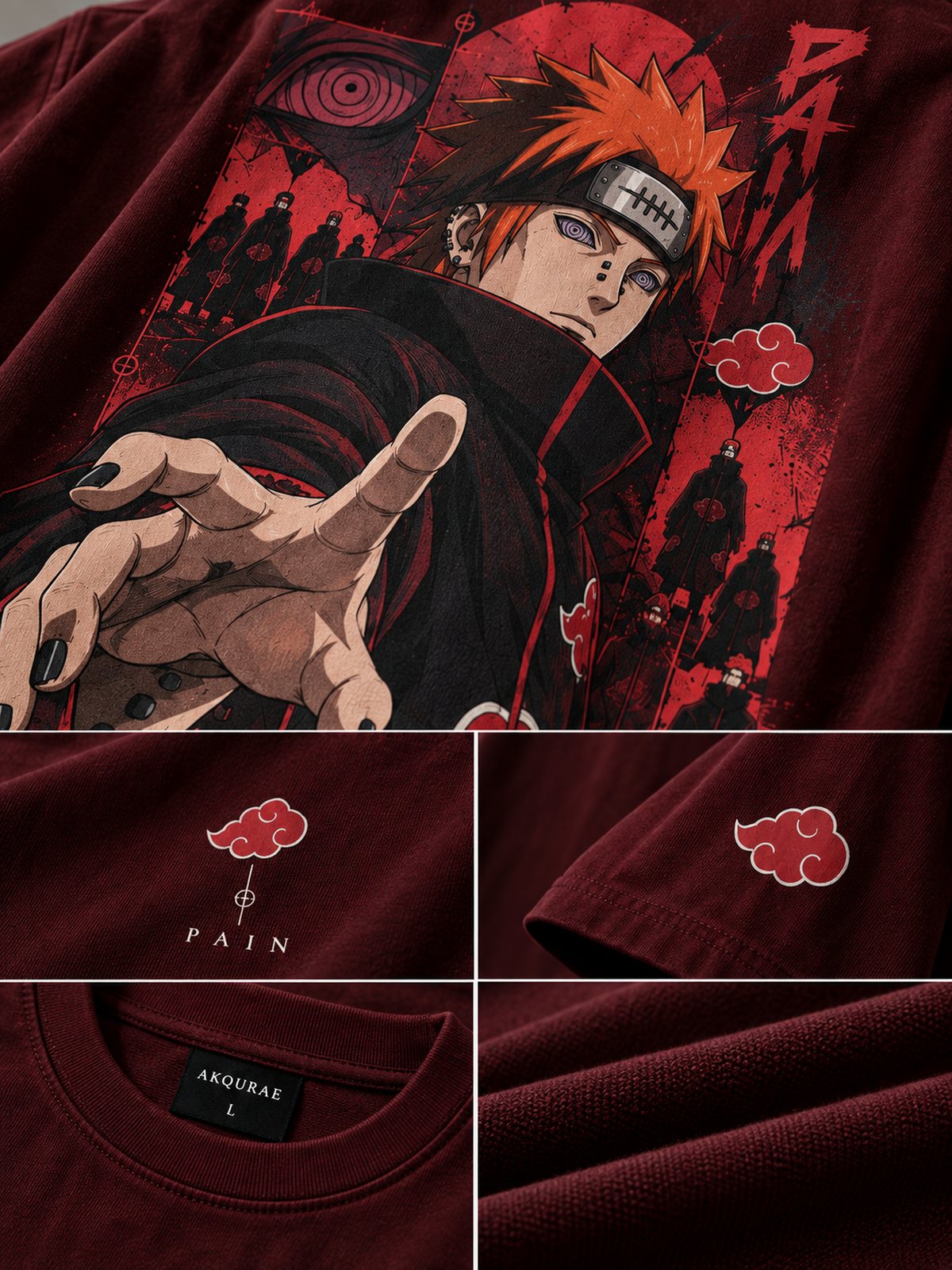 Pain — Naruto · Boxy Oversized T-Shirt — French Terry