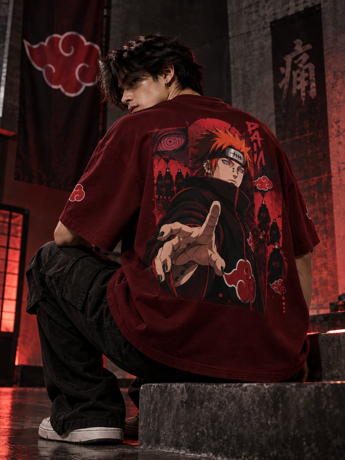 Pain — Naruto · Boxy Oversized T-Shirt — French Terry