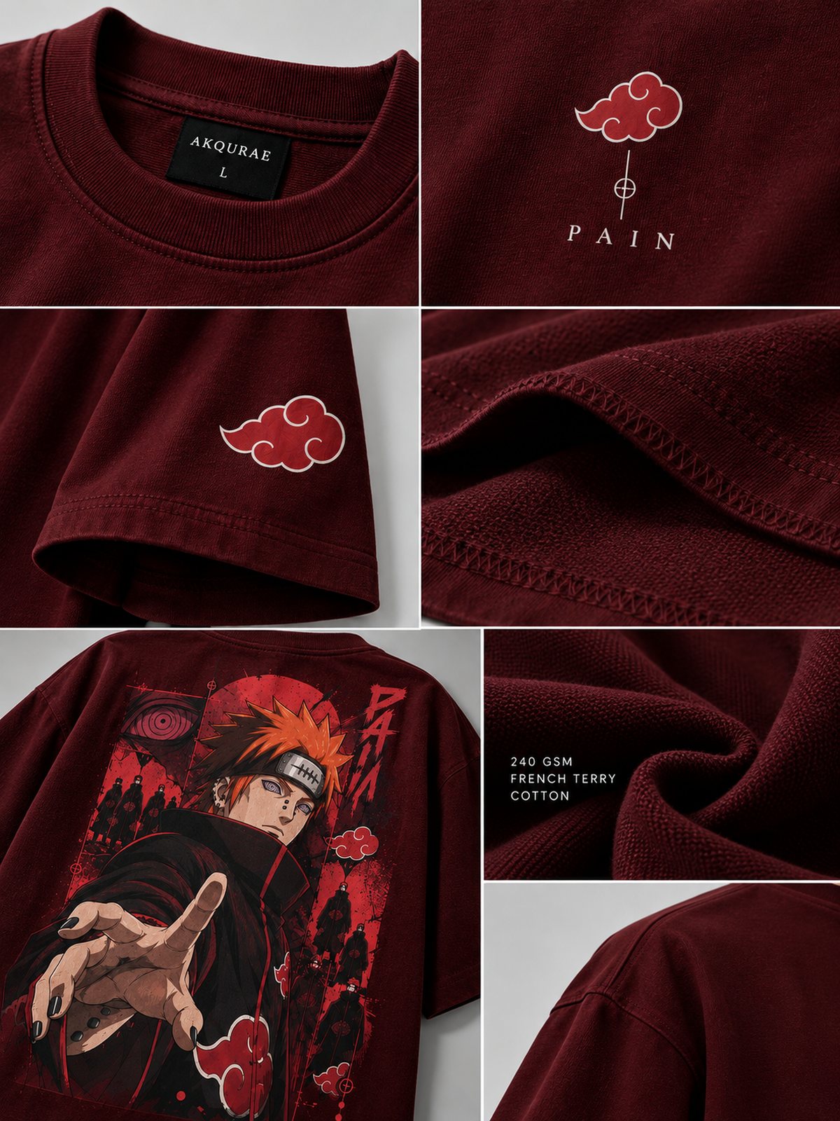 Pain — Naruto · Boxy Oversized T-Shirt — French Terry