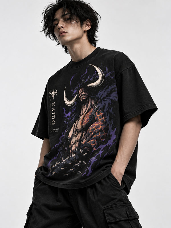 Kaido — One Piece · Boxy Oversized T-Shirt — French Terry
