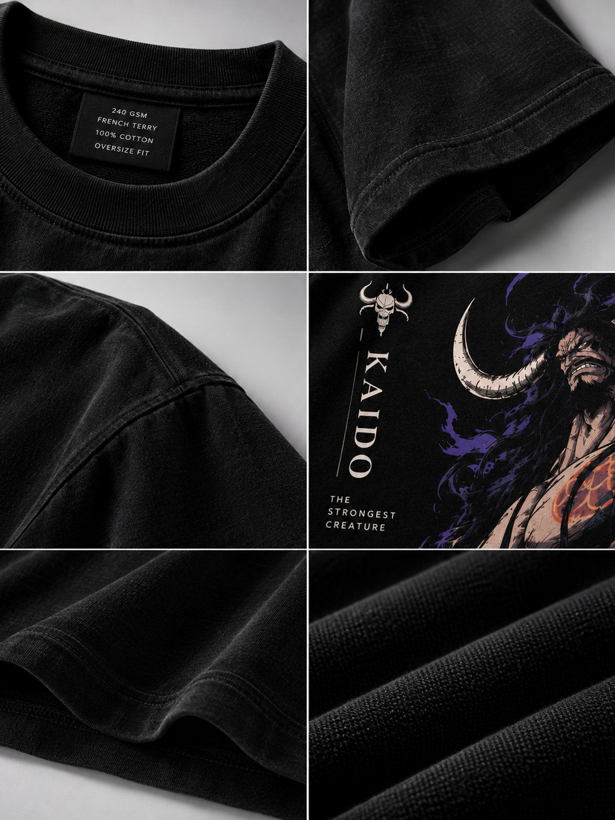 Kaido — One Piece · Boxy Oversized T-Shirt — French Terry