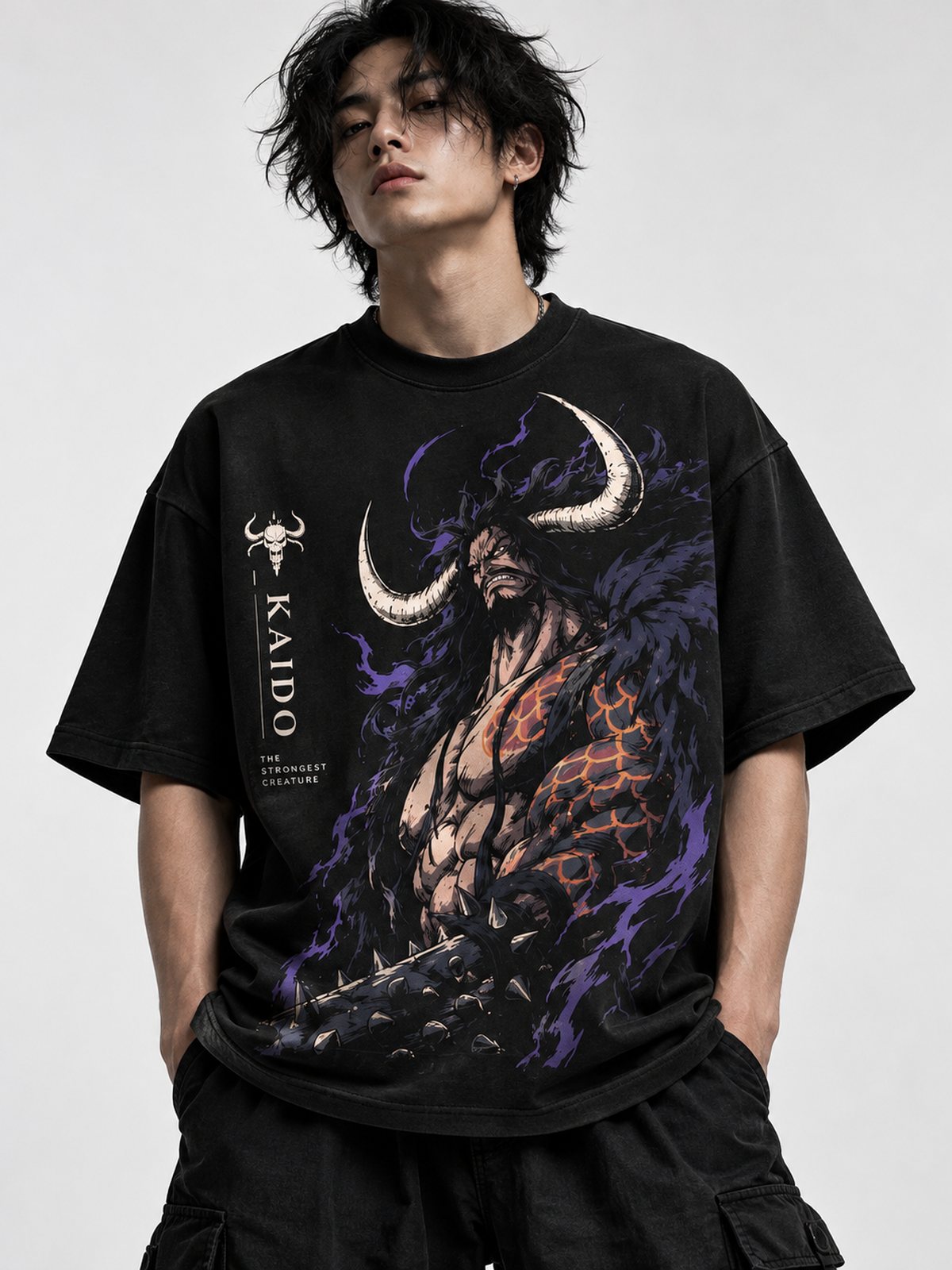 Kaido — One Piece · Boxy Oversized T-Shirt — French Terry