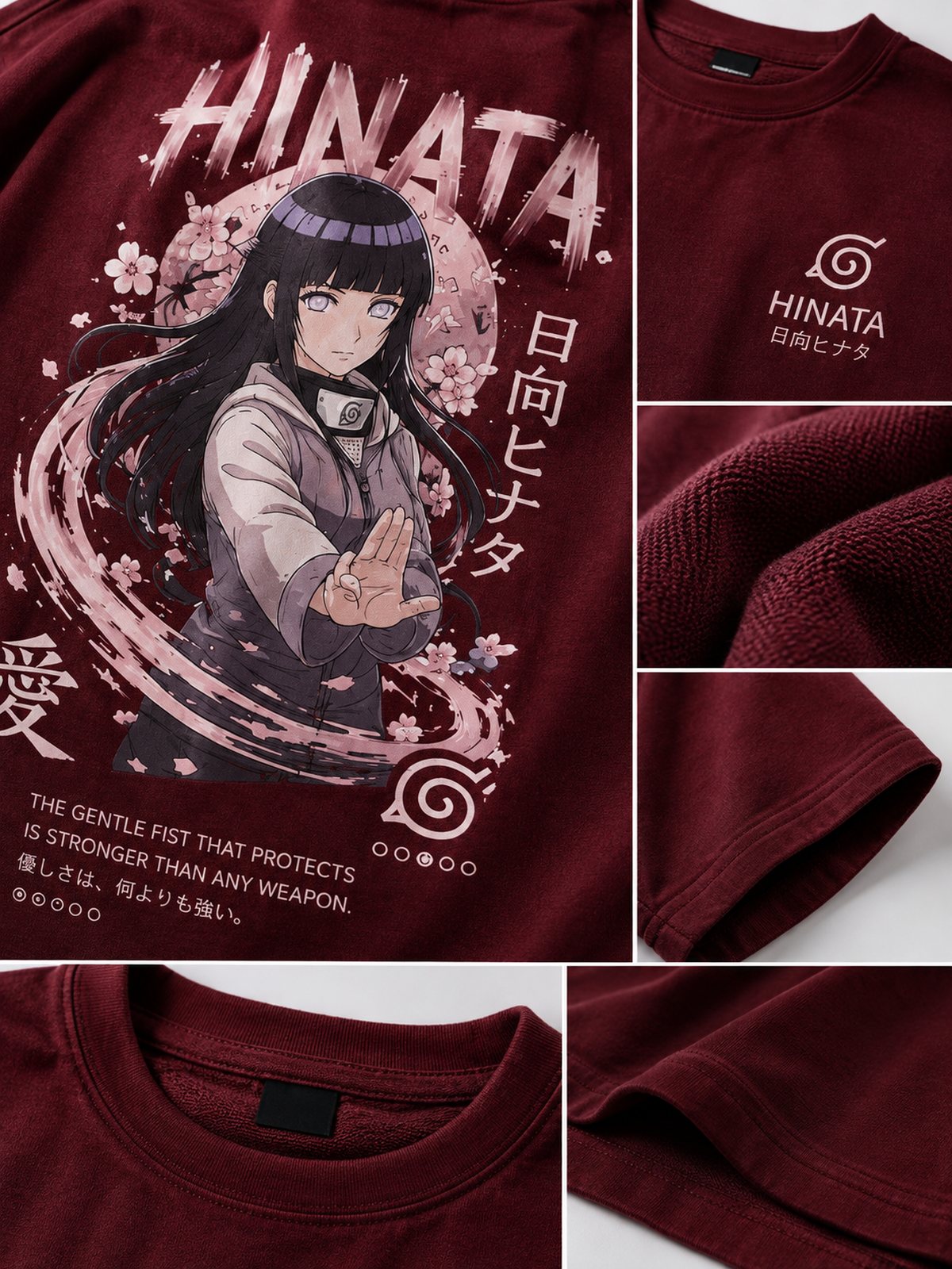 Hinata — Naruto · Boxy Oversized T-Shirt — French Terry