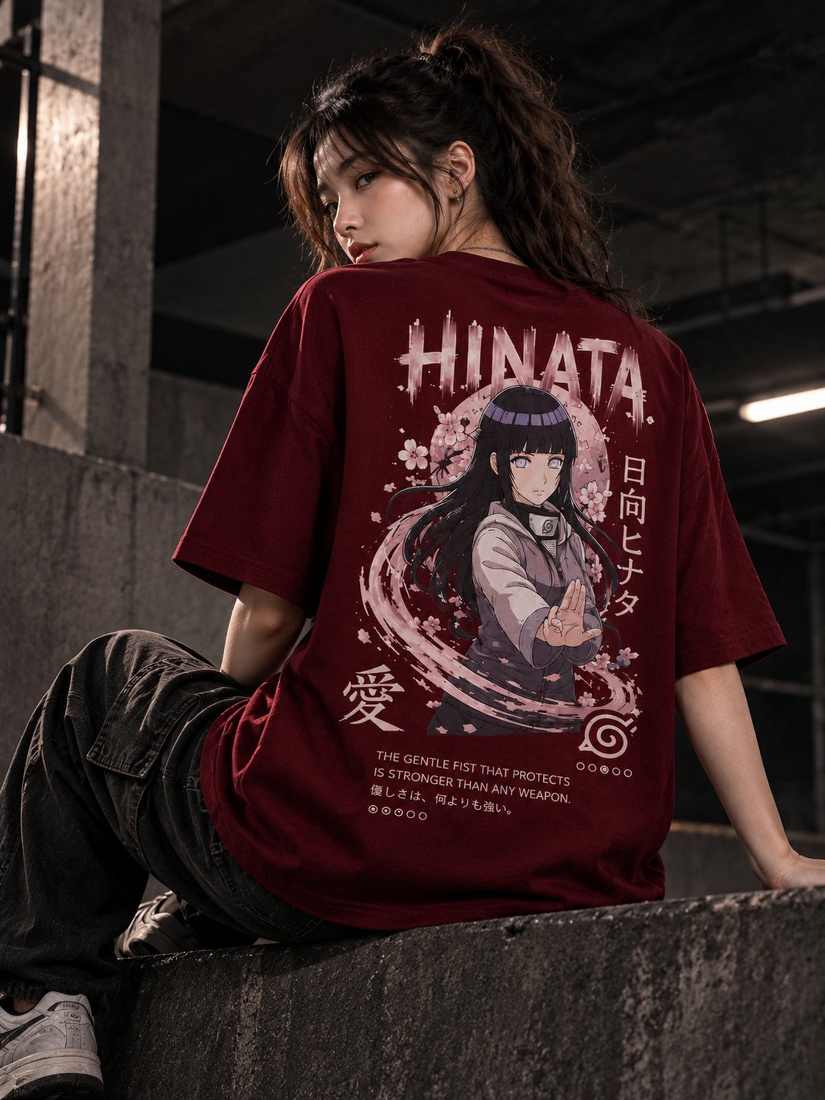 Hinata — Naruto · Boxy Oversized T-Shirt — French Terry