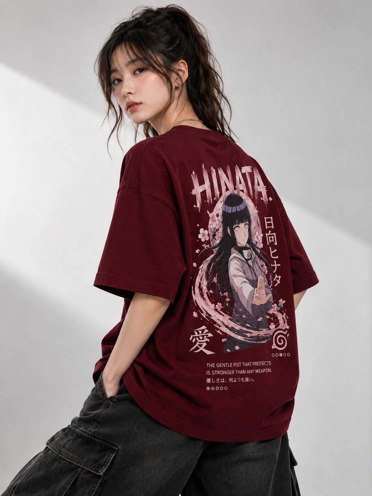 Hinata — Naruto · Boxy Oversized T-Shirt — French Terry